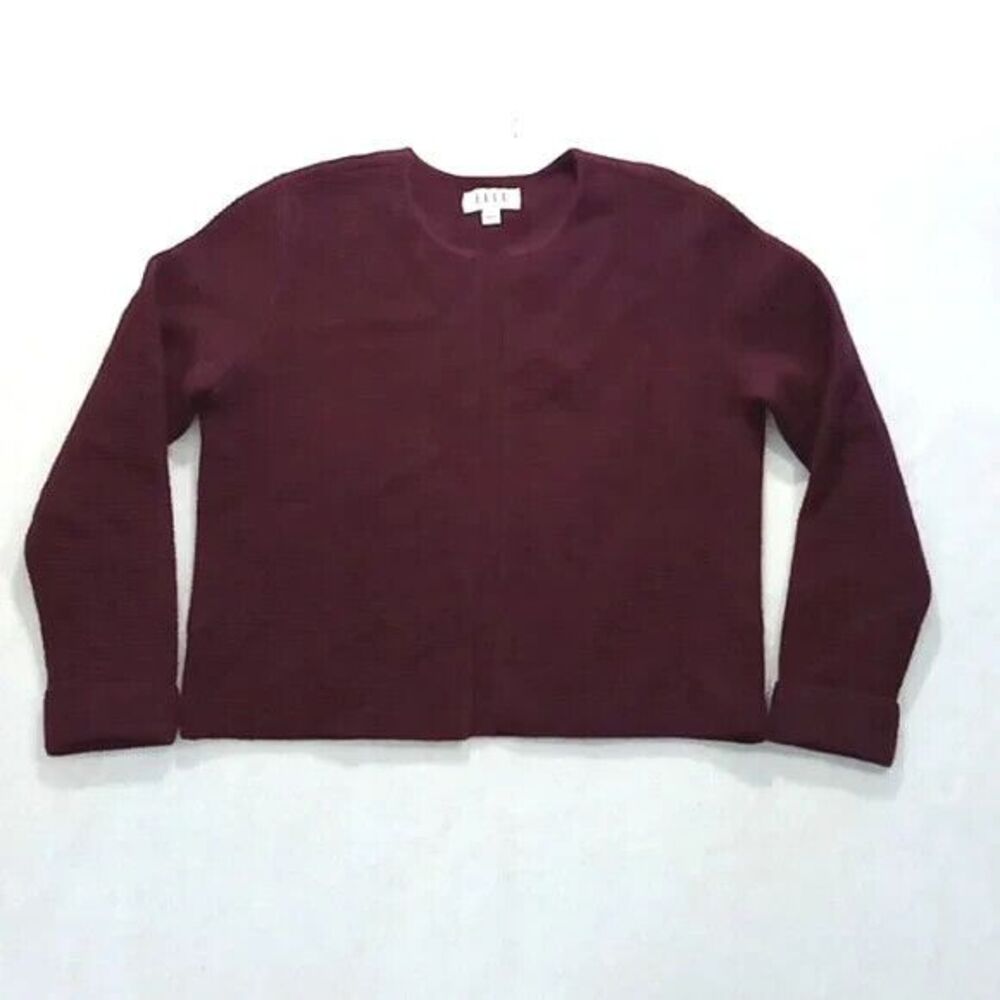 Elle cardigan women's size large burgandy stretchy open front